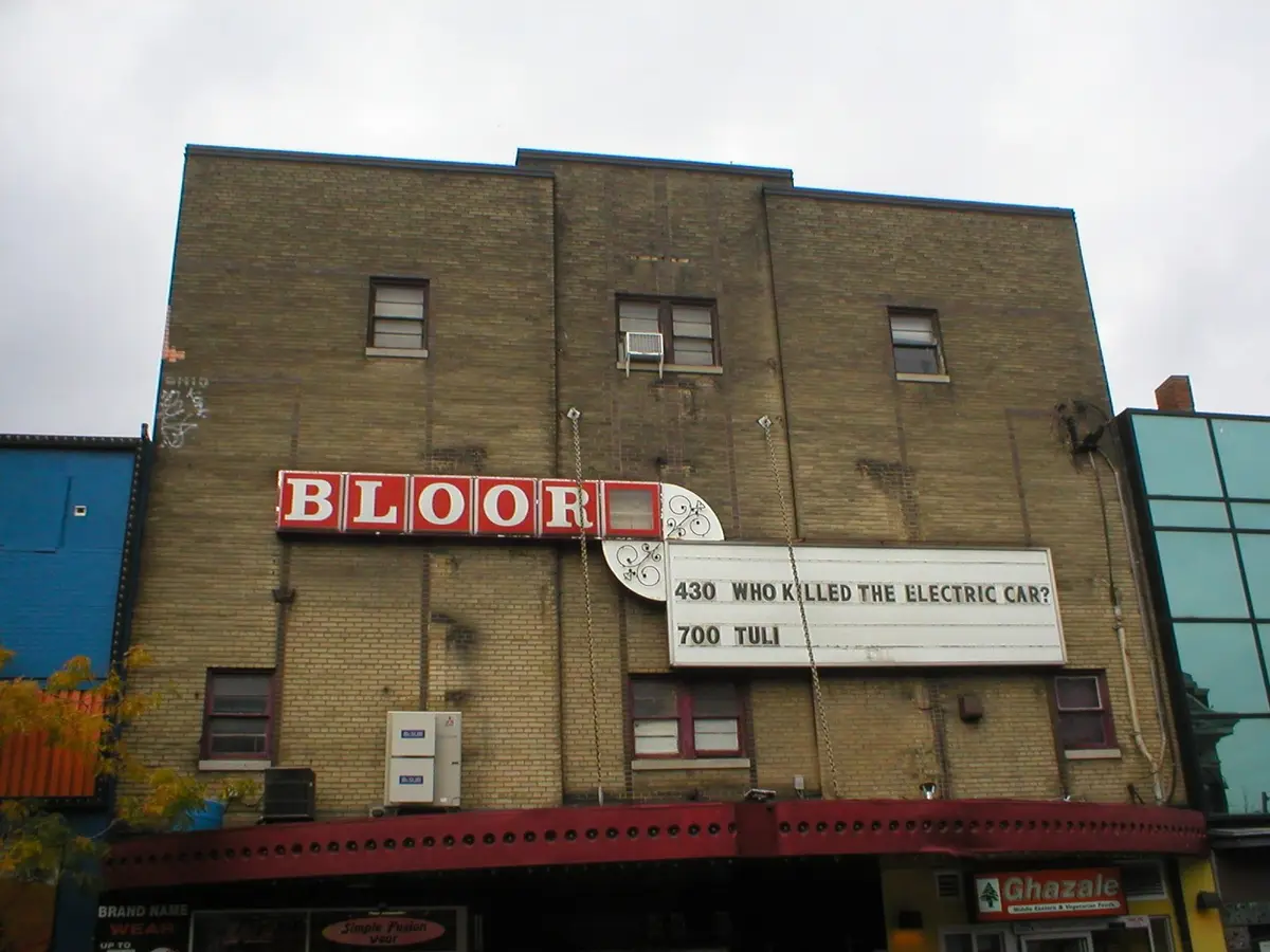 The cinema marquee and yellow-brick facade on Bloor Street West in the Annex